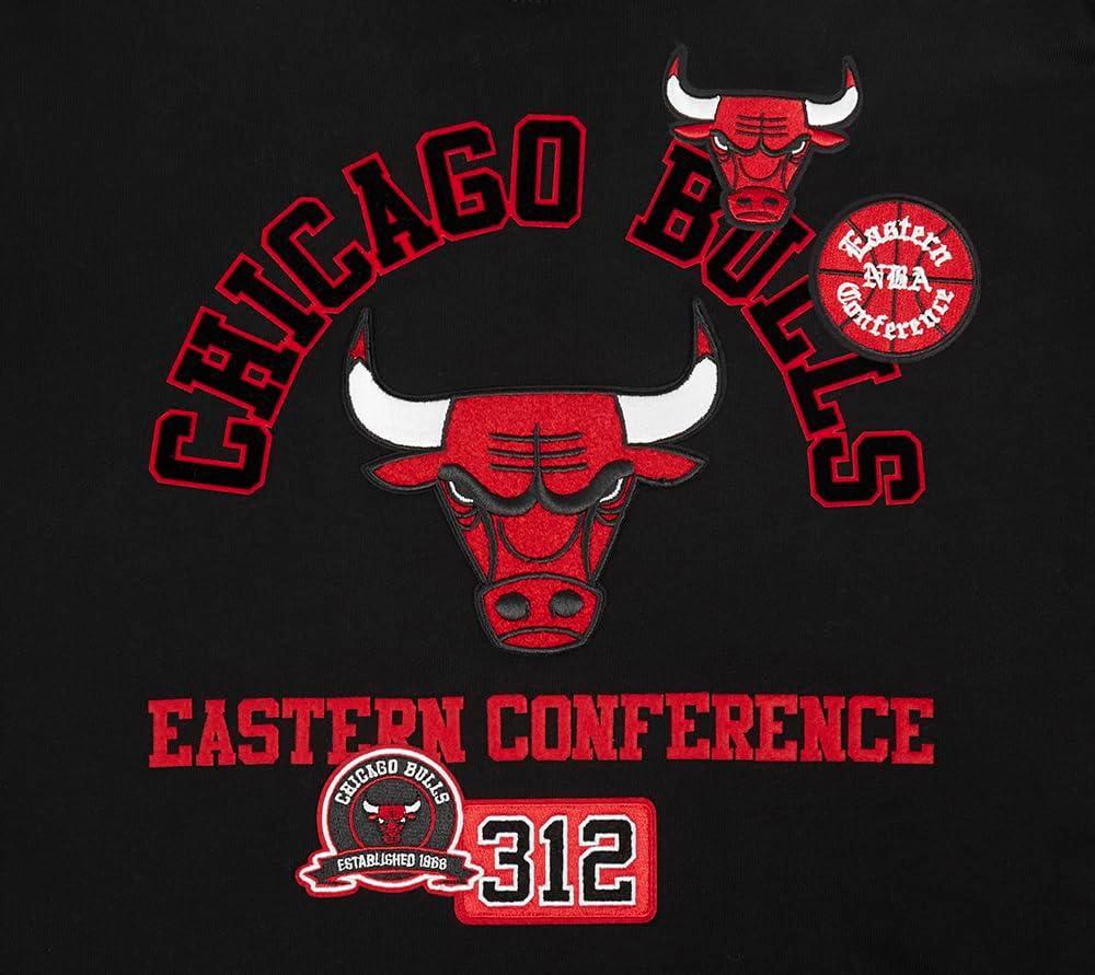 imagePro Standard Mens NBA Old English Crewneck SweatshirtBlackRedBlack