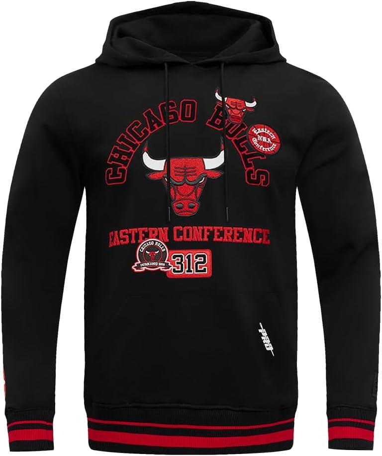 imagePro Standard Mens NBA Old English Crewneck SweatshirtBlackRedBlack