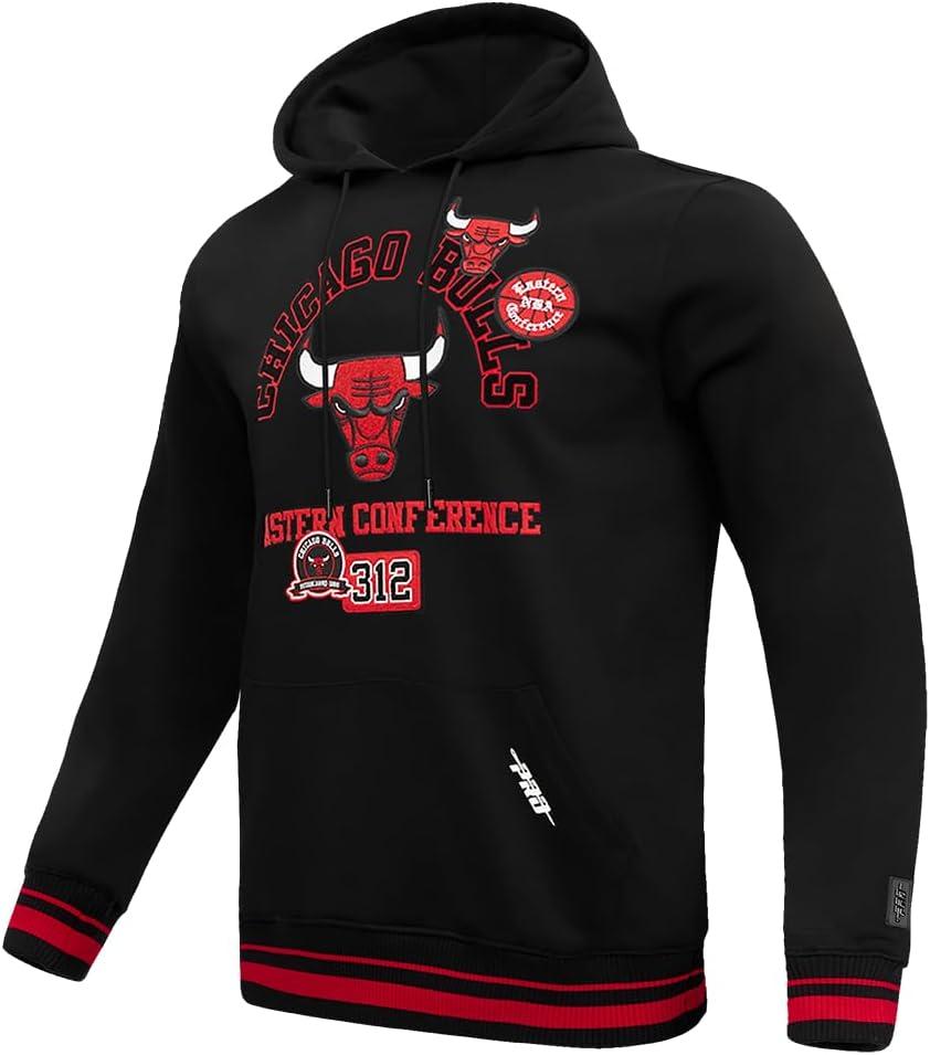 imagePro Standard Mens NBA Old English Crewneck SweatshirtBlackRedBlack