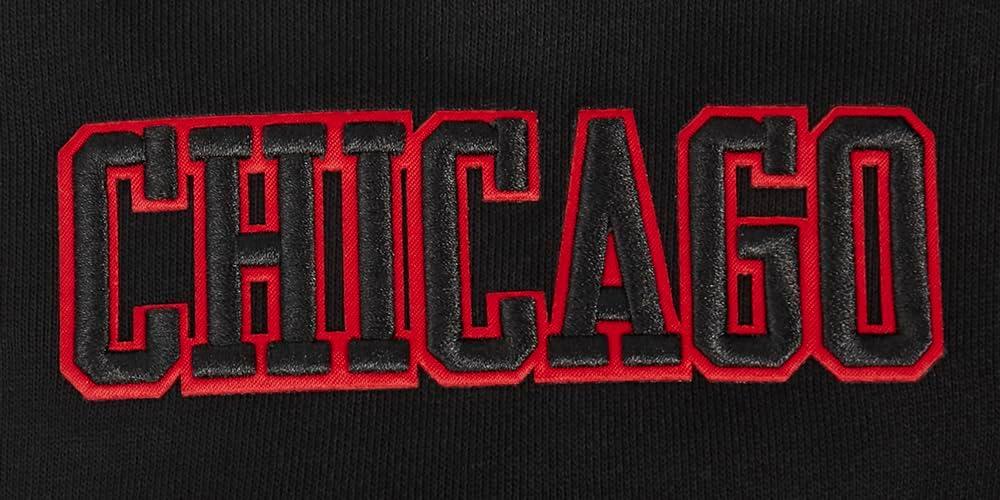 imagePro Standard Mens NBA Old English Crewneck SweatshirtBlackRedBlack