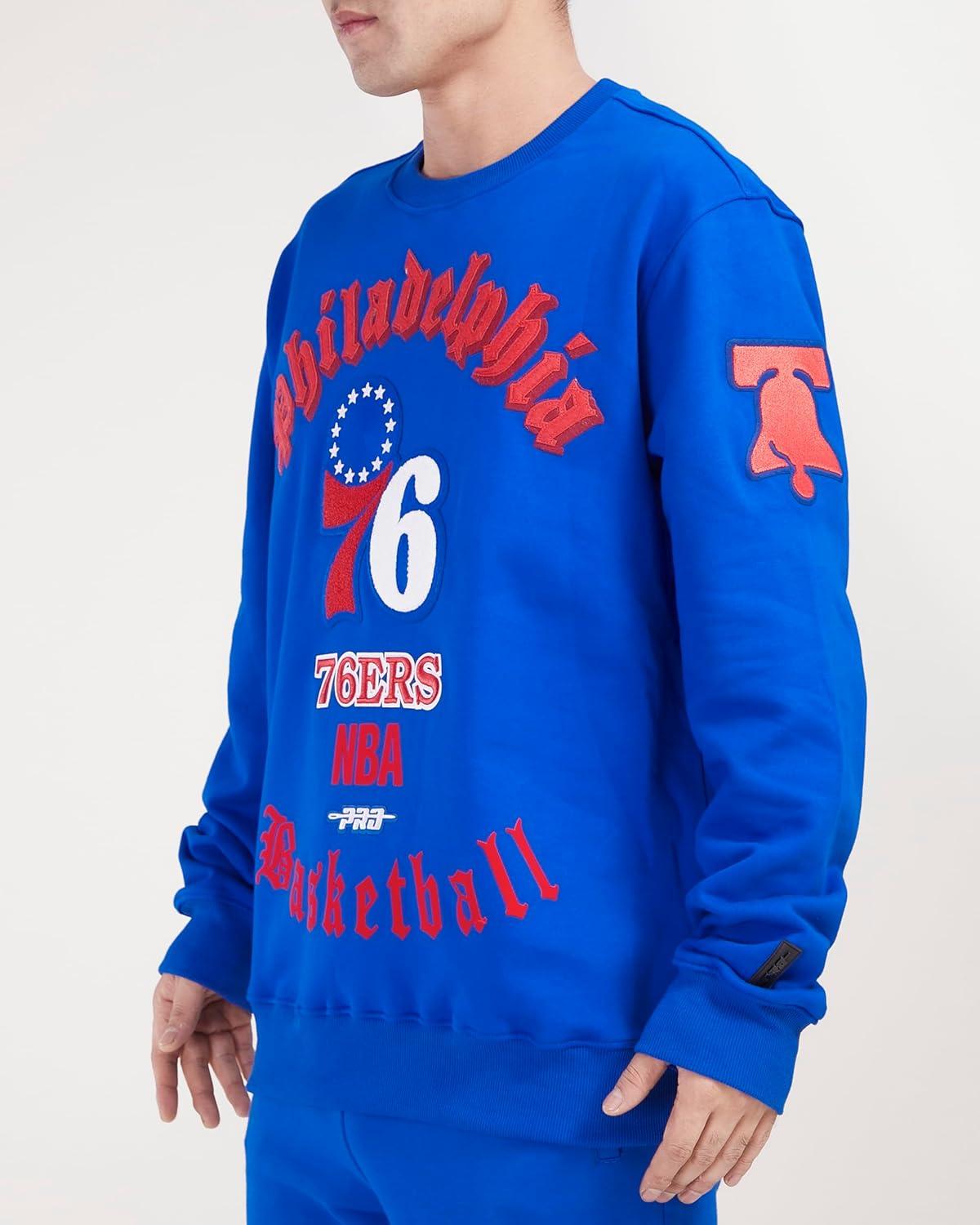 imagePro Standard Mens NBA Old English Crewneck SweatshirtRoyal Blue
