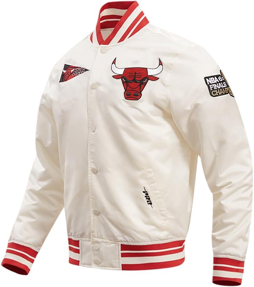 imagePro Standard Mens NBA Retro Classics Satin JacketEggshell Red