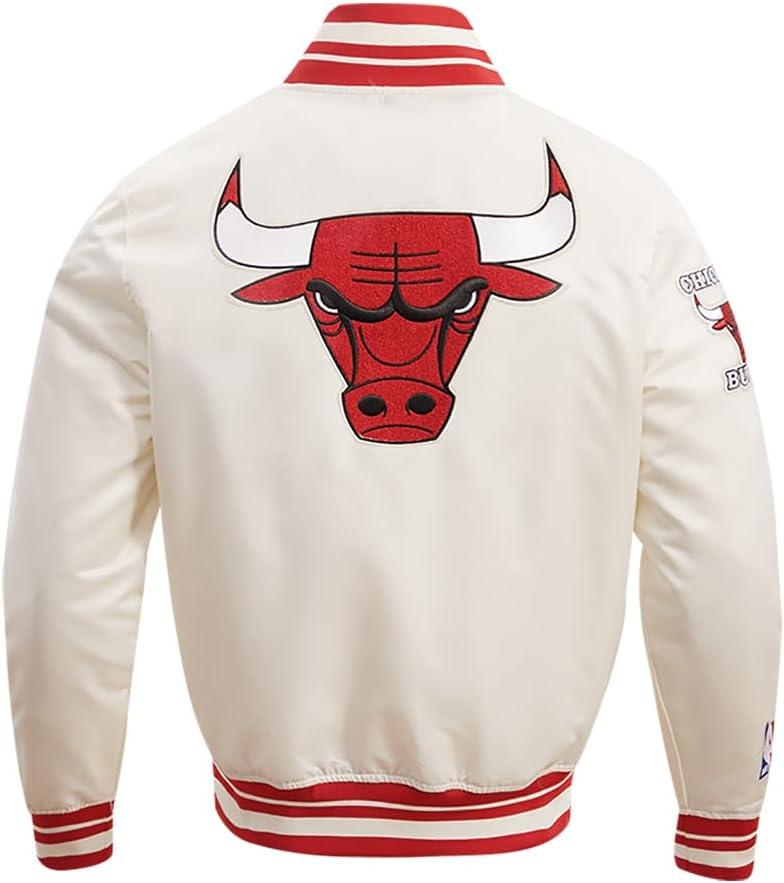 imagePro Standard Mens NBA Retro Classics Satin JacketEggshell Red