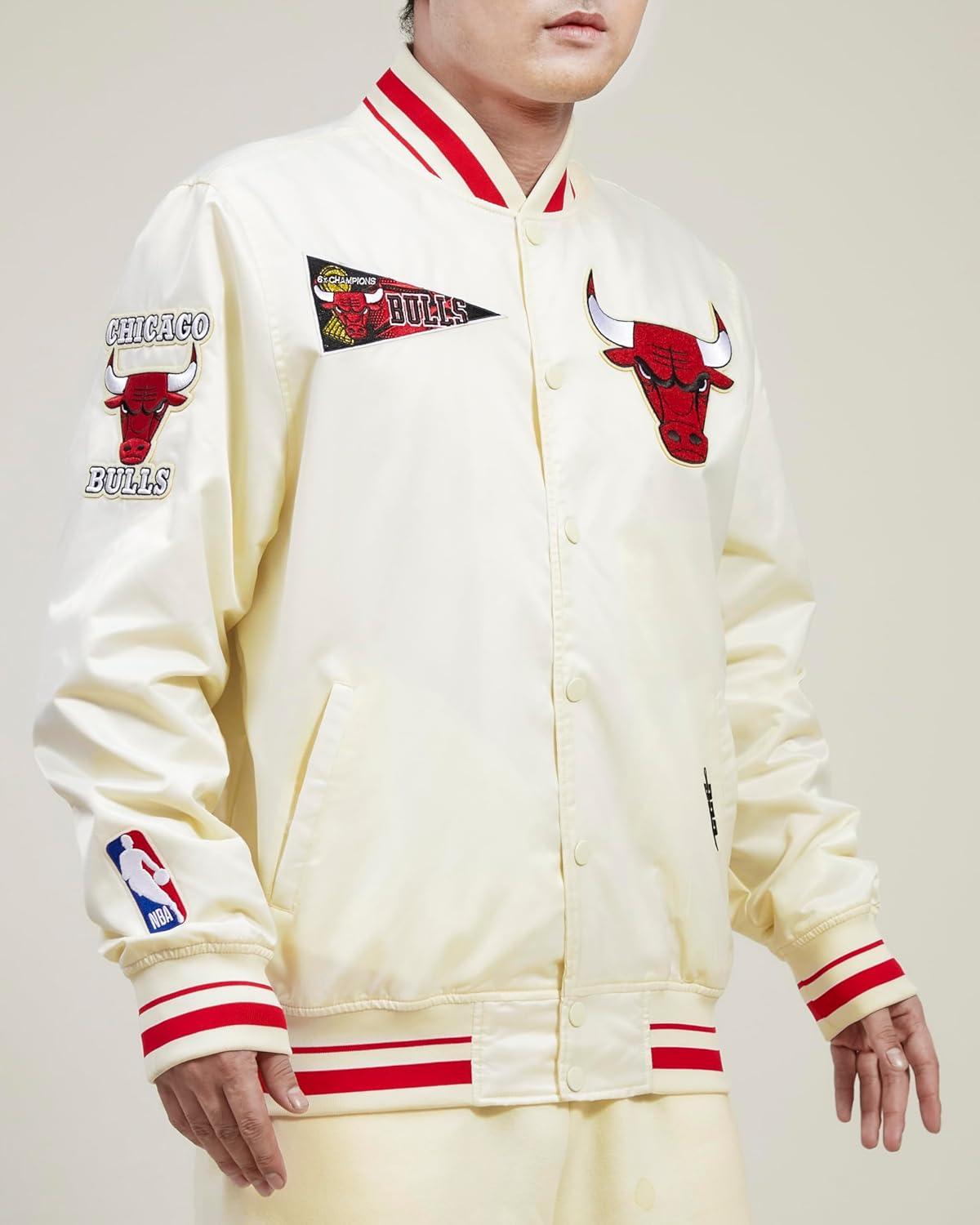 imagePro Standard Mens NBA Retro Classics Satin JacketEggshell Red