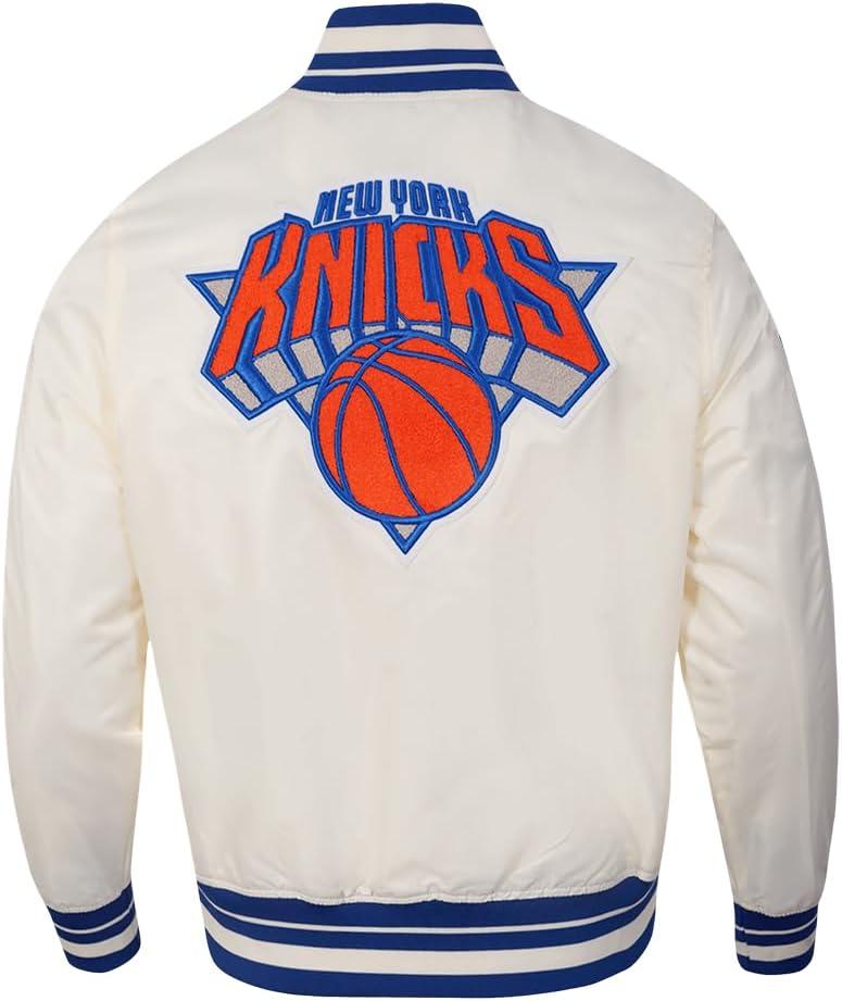 imagePro Standard Mens NBA Retro Classics Satin JacketEggshellRoyal Blue