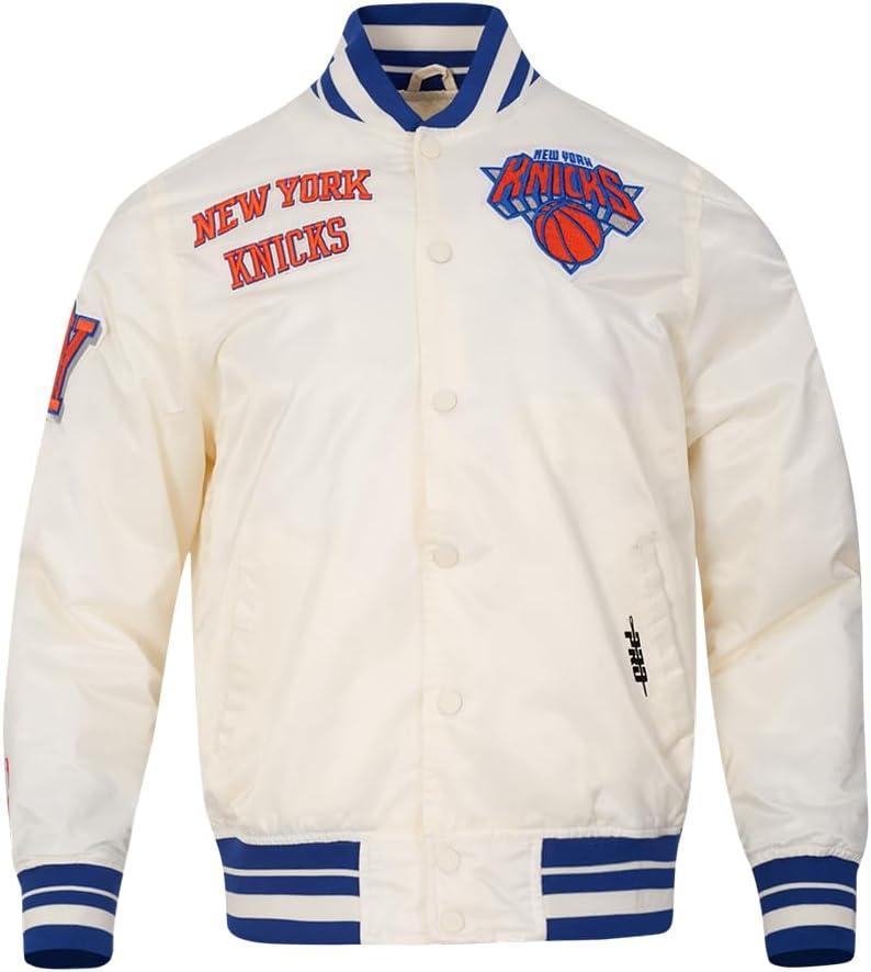 imagePro Standard Mens NBA Retro Classics Satin JacketEggshellRoyal Blue