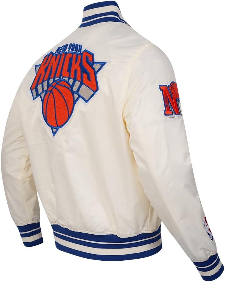 imagePro Standard Mens NBA Retro Classics Satin JacketEggshellRoyal Blue