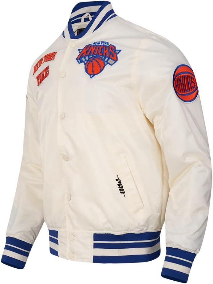 imagePro Standard Mens NBA Retro Classics Satin JacketEggshellRoyal Blue