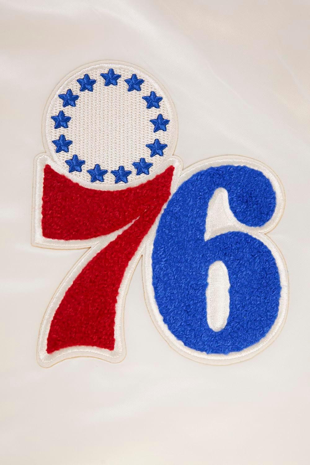 imagePro Standard Mens NBA Retro Classics Satin JacketEggshellRoyal Blue