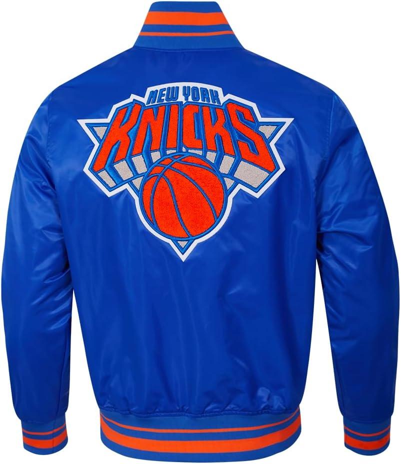 imagePro Standard Mens NBA Retro Classics Satin JacketRoyal BlueOrange