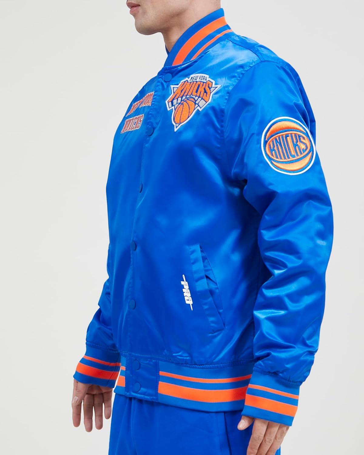 imagePro Standard Mens NBA Retro Classics Satin JacketRoyal BlueOrange