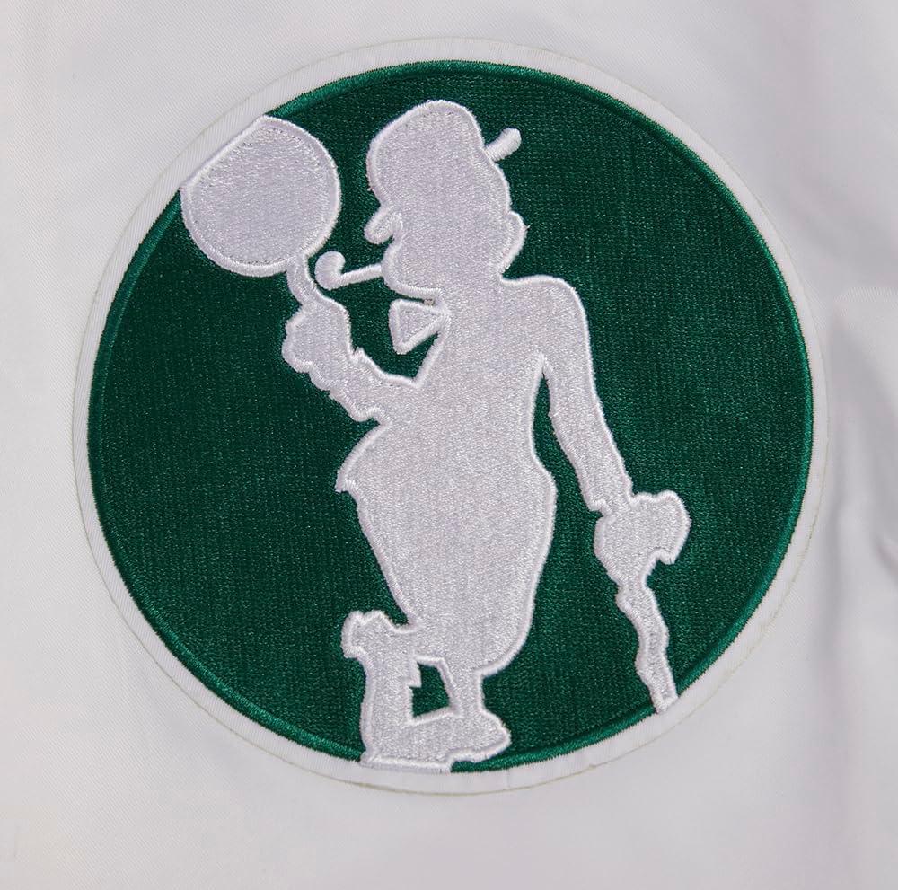 imagePro Standard Mens NBA Retro Classics Satin JacketWhiteKelly Green