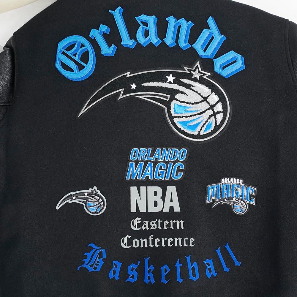 imagePro Standard Womens NBA Old English Varsity JacketBlackGray