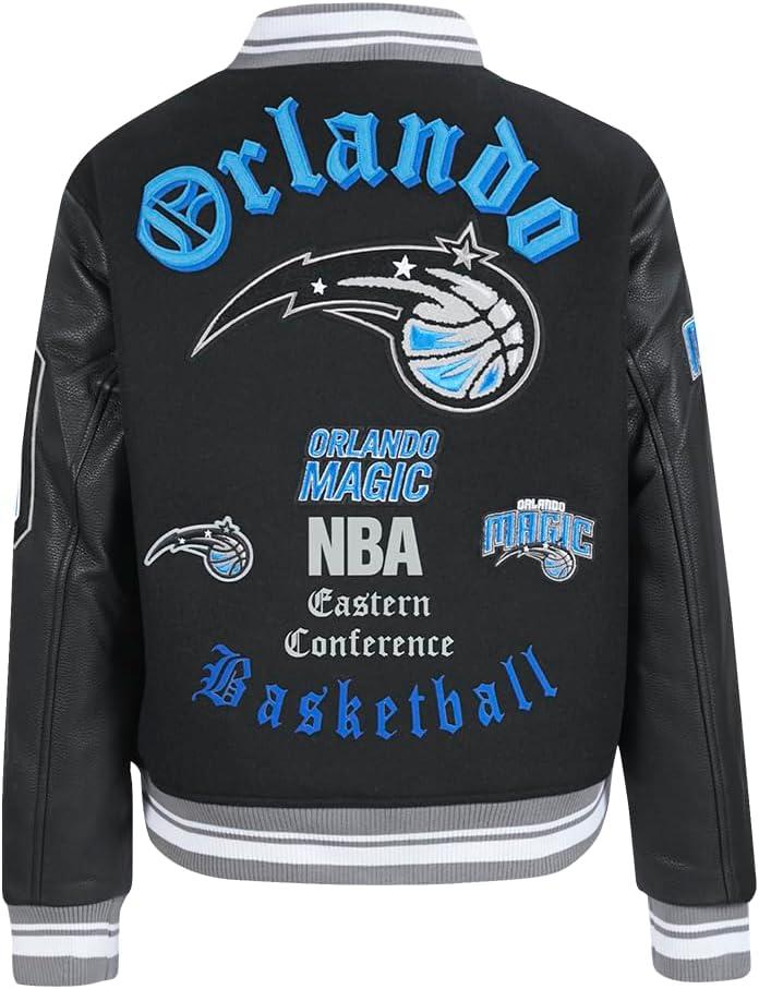 imagePro Standard Womens NBA Old English Varsity JacketBlackGray