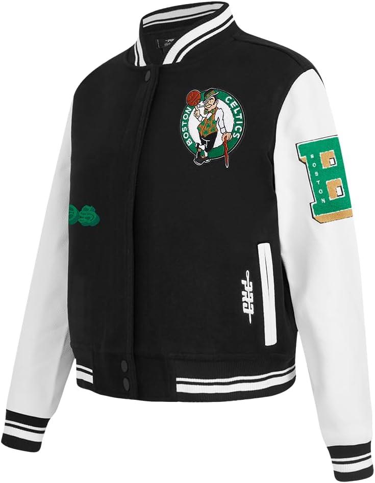 imagePro Standard Womens NBA Old English Varsity JacketBlackWhite