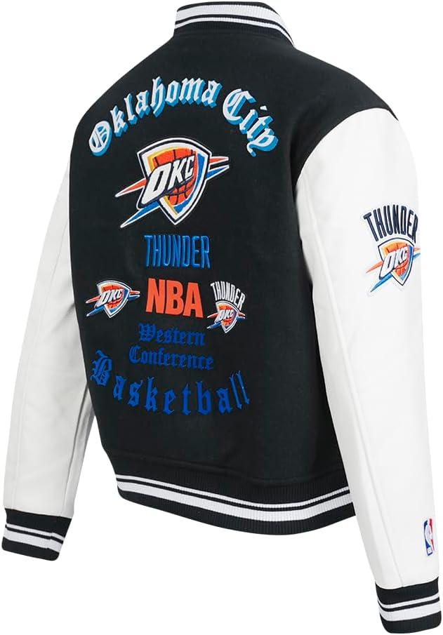 imagePro Standard Womens NBA Old English Varsity JacketBlackWhite