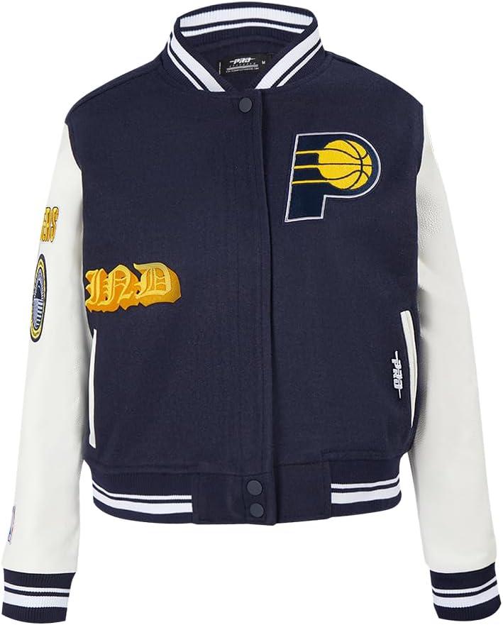 imagePro Standard Womens NBA Old English Varsity JacketMidnight NavyWhite
