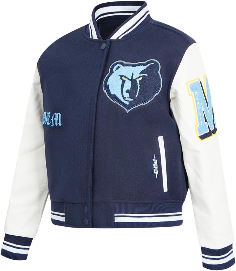 imagePro Standard Womens NBA Old English Varsity JacketMidnight NavyWhite