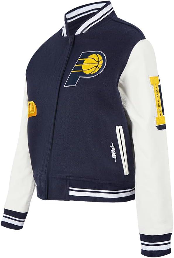 imagePro Standard Womens NBA Old English Varsity JacketMidnight NavyWhite