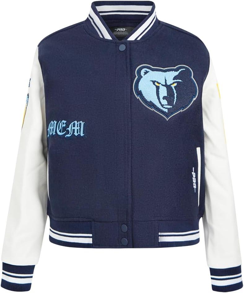imagePro Standard Womens NBA Old English Varsity JacketMidnight NavyWhite