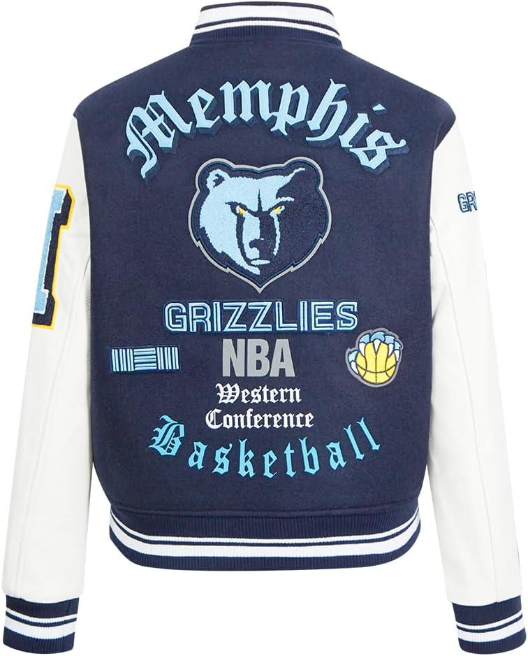 imagePro Standard Womens NBA Old English Varsity JacketMidnight NavyWhite