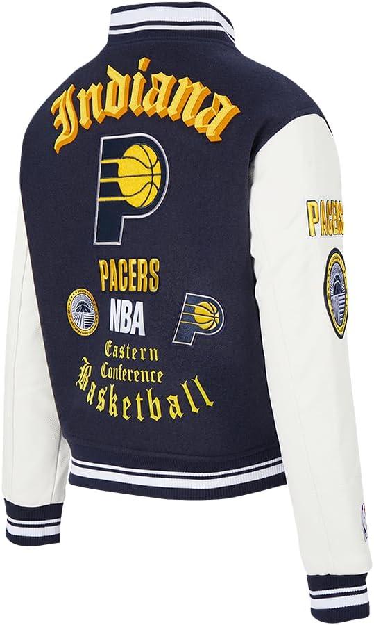 imagePro Standard Womens NBA Old English Varsity JacketMidnight NavyWhite