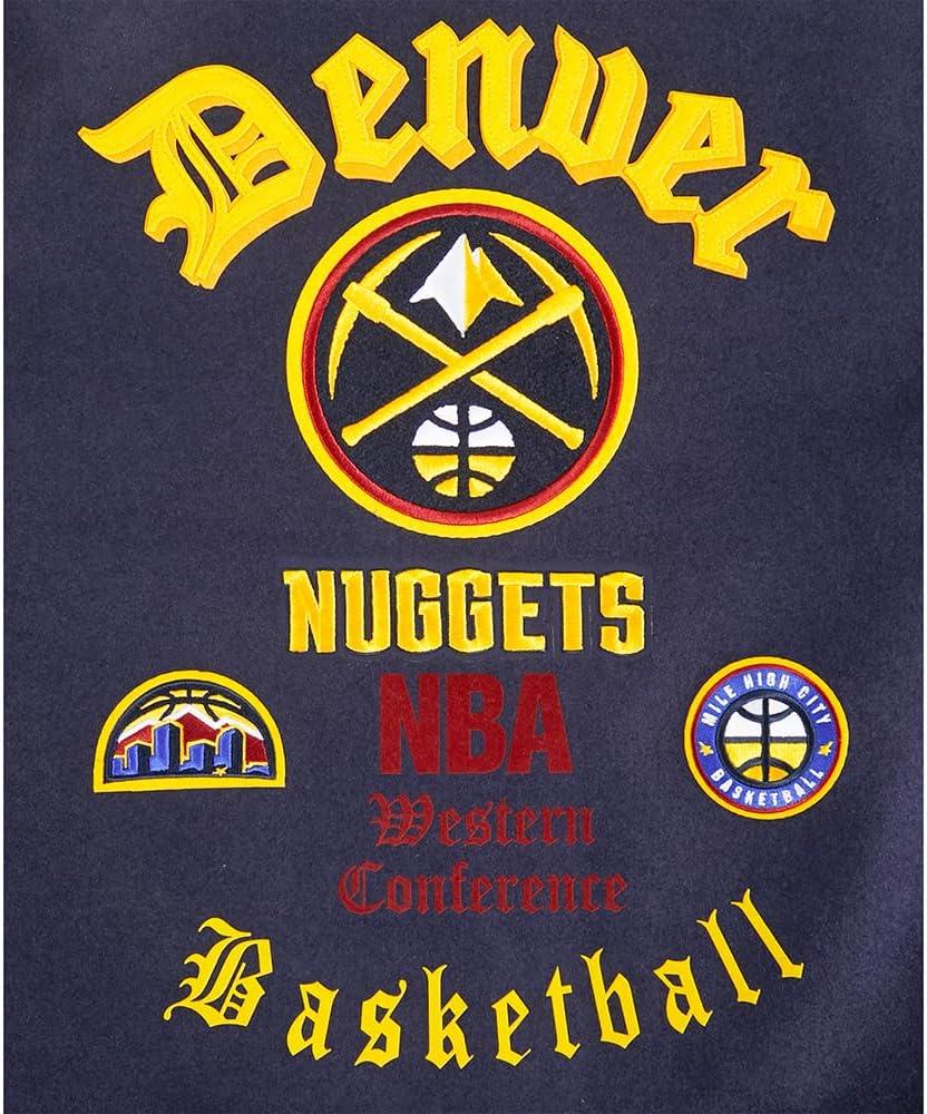 imagePro Standard Womens NBA Old English Varsity JacketMidnight NavyWhite