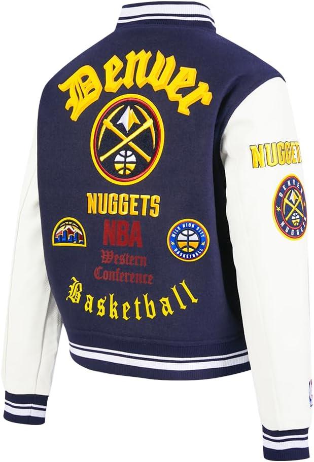 imagePro Standard Womens NBA Old English Varsity JacketMidnight NavyWhite