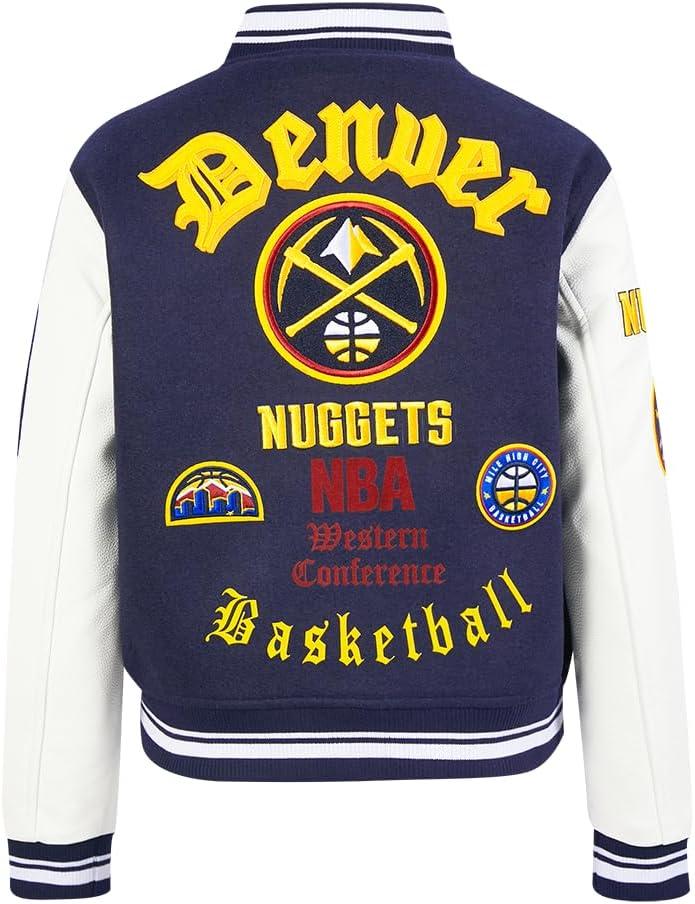 imagePro Standard Womens NBA Old English Varsity JacketMidnight NavyWhite