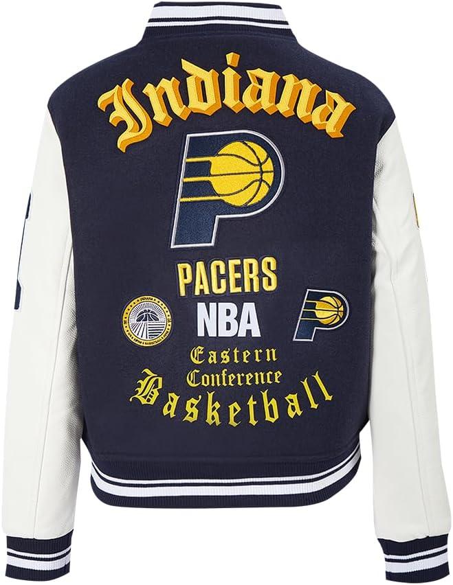 imagePro Standard Womens NBA Old English Varsity JacketMidnight NavyWhite