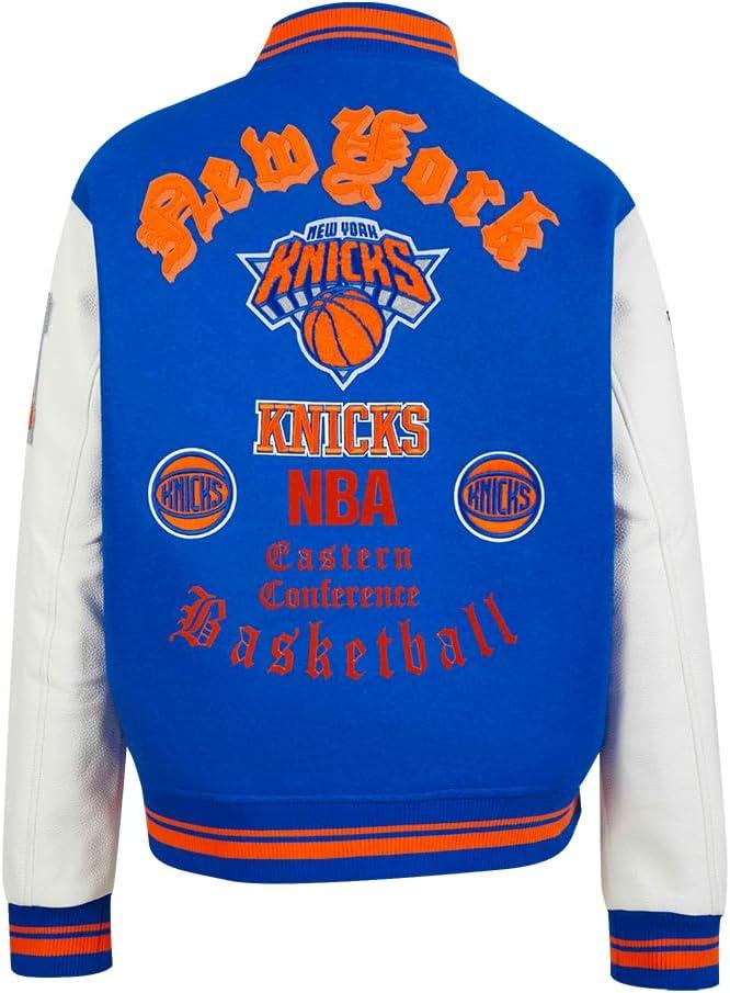 imagePro Standard Womens NBA Old English Varsity JacketRoyalOrangeRoyal