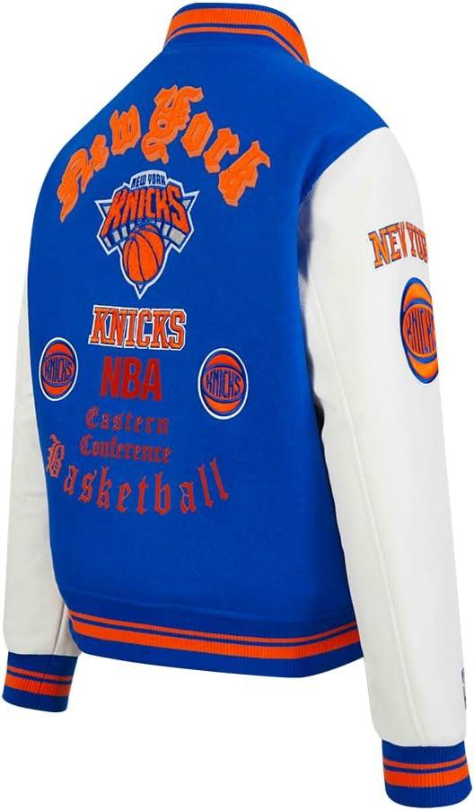 imagePro Standard Womens NBA Old English Varsity JacketRoyalOrangeRoyal