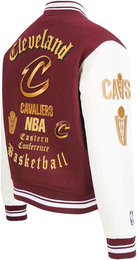 imagePro Standard Womens NBA Old English Varsity JacketWineWhite