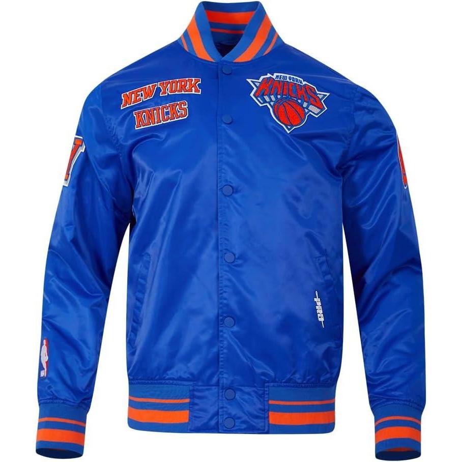 imagePro Standard Mens NBA Retro Classics Satin JacketRoyal BlueOrange