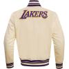 Pro Standard Mens NBA Retro Classics Satin Jacket(Eggshell/ Purple)