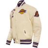 Pro Standard Mens NBA Retro Classics Satin Jacket(Eggshell/ Purple)