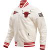 Pro Standard Mens NBA Retro Classics Satin Jacket(Eggshell/ Red)