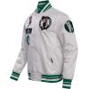Pro Standard Mens NBA Retro Classics Satin Jacket(White/Kelly Green)