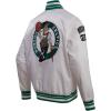 Pro Standard Mens NBA Retro Classics Satin Jacket(White/Kelly Green)