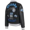 Pro Standard Womens NBA Old English Varsity Jacket(Black/Gray)