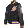 Pro Standard Womens NBA Old English Varsity Jacket(Black/Purple)