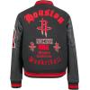 Pro Standard Womens NBA Old English Varsity Jacket(Black/Red/Black)