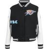 Pro Standard Womens NBA Old English Varsity Jacket(Black/White)