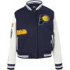 Pro Standard Womens NBA Old English Varsity Jacket(Midnight Navy/White)