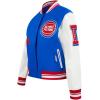 Pro Standard Womens NBA Old English Varsity Jacket(Royal Blue/Red)