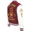 Pro Standard Womens NBA Old English Varsity Jacket(Wine/White)