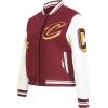 Pro Standard Womens NBA Old English Varsity Jacket(Wine/White)