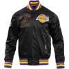 Pro Standard Mens NBA Retro Classics Satin Jacket(Black/Purple/Yellow)