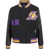 Pro Standard Womens NBA Old English Varsity Jacket(Black/Purple)