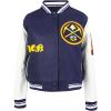 Pro Standard Womens NBA Old English Varsity Jacket(Midnight Navy/White)